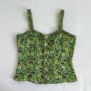 Favorite Daughter On A Break Floral Tank Top | Green Multi Floral | Size S | NWT